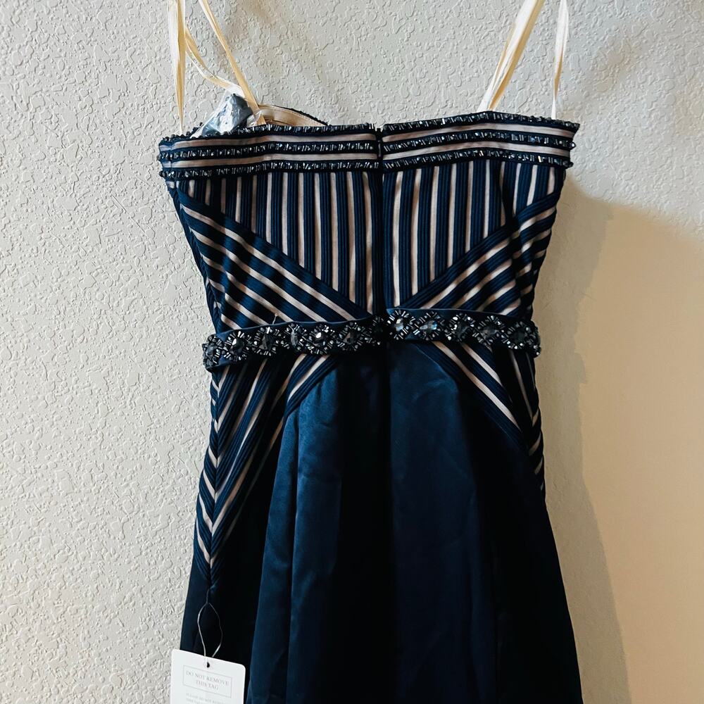 COLORS Formal Navy Blue Detailed Strapless Maxi Dress Size 4 NWT - Picture 7 of 12